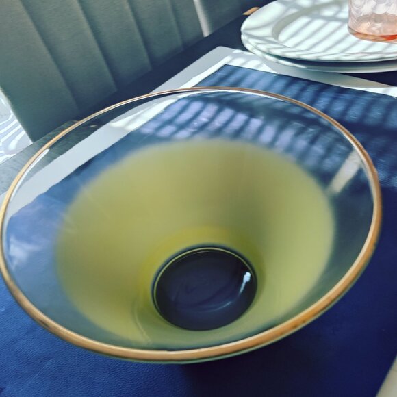 Blendo Vtg Glass Salad Bowl by West Virginia Specialty Glass Co c1950-1960 - Picture 3 of 8